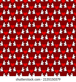 Vector seamless love symbol half-drop pattern, with stylish hearts  