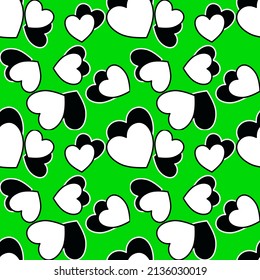 Vector seamless love symbol half-drop pattern, with stylish hearts 
