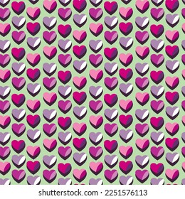 Patrón de media caída del símbolo de amor sin fisuras del vector, con corazones elegantes  

