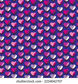 Vector seamless love symbol half-drop pattern, with stylish hearts  

