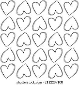 Vector seamless love symbol pattern, with stylish hearts