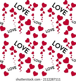 Vector seamless love symbol pattern, with stylish hearts