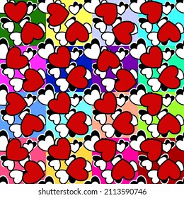 Patrón de símbolo de amor sin fisuras vectores, con corazones elegantes