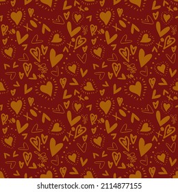 Vector seamless love symbol pattern, with stylish hearts