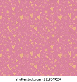 Vector seamless love symbol pattern, with stylish hearts