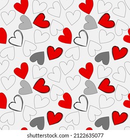 Vector seamless love symbol pattern, with stylish hearts