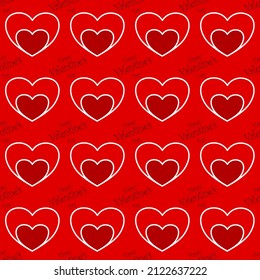 Vector seamless love symbol pattern, with stylish hearts and text "Happy Valentine’s Day"