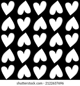 Vector seamless love symbol pattern, with stylish hearts