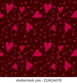 Vector seamless love symbol pattern, with stylish hearts