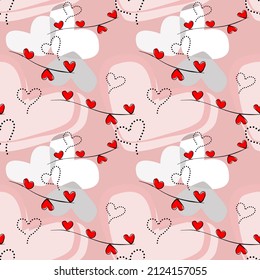 Vector seamless love symbol pattern, with stylish hearts