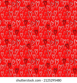 Vector seamless love symbol pattern, with stylish hearts