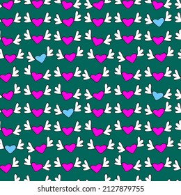 Vector seamless love symbol pattern, with stylish hearts