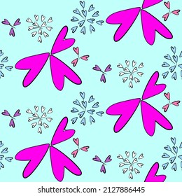 Vector seamless love symbol pattern, with stylish hearts
