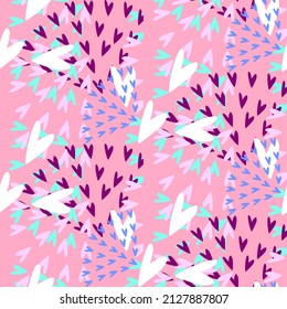Vector seamless love symbol pattern, with stylish hearts