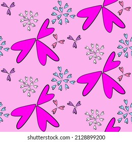 Vector seamless love symbol pattern, with stylish hearts