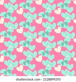 Vector seamless love symbol pattern, with stylish hearts