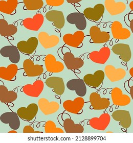 Vector seamless love symbol pattern, with stylish hearts