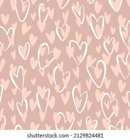 Vector seamless love symbol pattern, with stylish hearts
