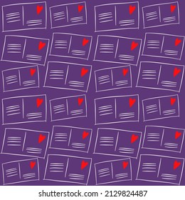 Vector seamless love symbol pattern, with stylish hearts and letter