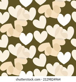 Vector seamless love symbol pattern, with stylish hearts