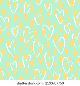 Vector seamless love symbol pattern, with stylish hearts