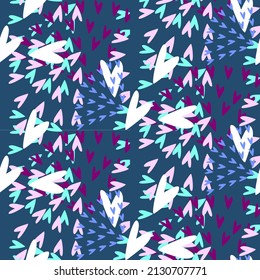 Vector seamless love symbol pattern, with stylish hearts