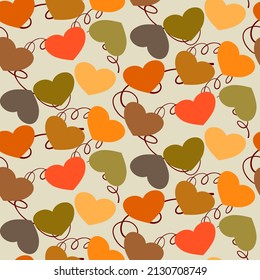 Vector seamless love symbol pattern, with stylish hearts