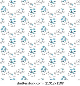 Vector seamless love symbol pattern, with stylish hearts and card