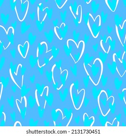 Vector seamless love symbol pattern, with stylish hearts