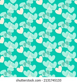 Vector seamless love symbol pattern, with stylish hearts