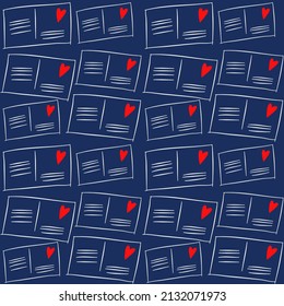 Vector seamless love symbol pattern, with stylish hearts