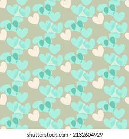 Vector seamless love symbol pattern, with stylish hearts