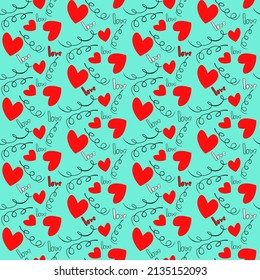 Patrón de símbolo de amor sin fisuras vectores, con corazones elegantes