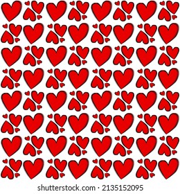 Vector seamless love symbol pattern, with stylish hearts