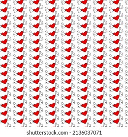 Vector seamless love symbol pattern, with stylish hearts