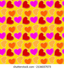 Vector seamless love symbol pattern, with stylish hearts