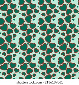 Vector seamless love symbol pattern, with stylish hearts