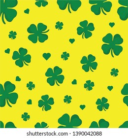 Vector seamless lucky clover pattern. Clover pattern for Saint Patrick's Day.