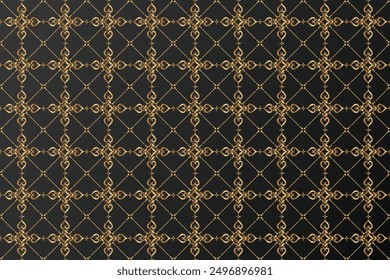 Vector Seamless Luxury Patterns. Collection of Ornamental Patterns in Golden and Black Colors. Royal Vector Template for Premium Menu, Formal Invitation, Flyer Layout, Lux Invite Card