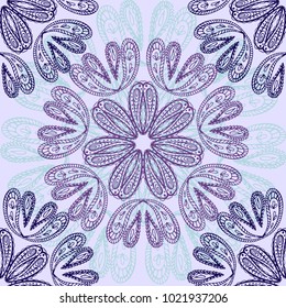Vector seamless mandala hand drawn pattern.