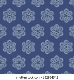 Vector seamless mandala pattern for printing on fabric or paper. Hand drawn background. 