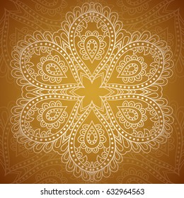 Vector seamless mandala pattern for printing on fabric or paper. Hand drawn background. 