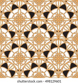 Vector seamless mandala pattern. Surface pattern design. Fabric print. Ethnic, tribal, indian, islam,arabic motifs. Hand drawn abstract background