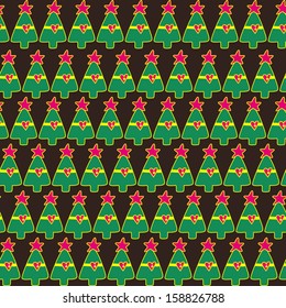 The vector seamless with many Christmas trees