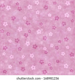 Vector seamless marble background with pink flowers.