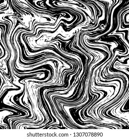 Vector seamless marble pattern. Liquid grunge black and white texture for your design.