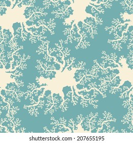 Vector seamless marine pattern.Background with sea corals.