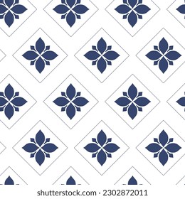 Vector. Seamless mediterranean geometric pattern in patchwork style. Talavera template. Portuguese Azulejo. Turkish decoration. Moroccan mosaic. Spanish porcelain. Ceramic dishes, folk ornament.