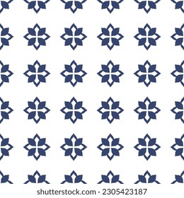 Vector. Seamless mediterranean geometric pattern in patchwork style. Talavera template. Portuguese Azulejo. Turkish decoration. Moroccan mosaic. Spanish porcelain. Ceramic dishes, folk ornament.