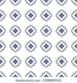 Vector. Seamless mediterranean geometric pattern, ornamental swatches. Talavera template. Portuguese Azulejo. Turkish decoration. Moroccan mosaic. Spanish porcelain. Ceramic dishes, folk ornament.